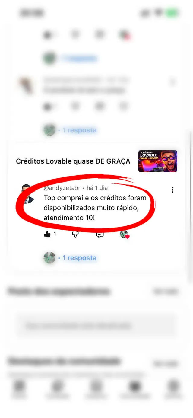 Depoimento de usuário