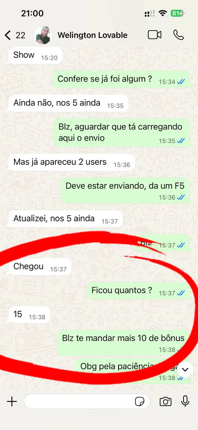 Depoimento de usuário