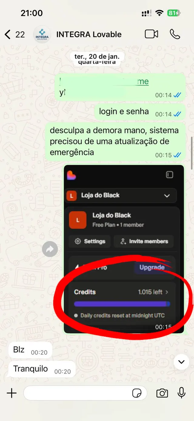 Depoimento de usuário