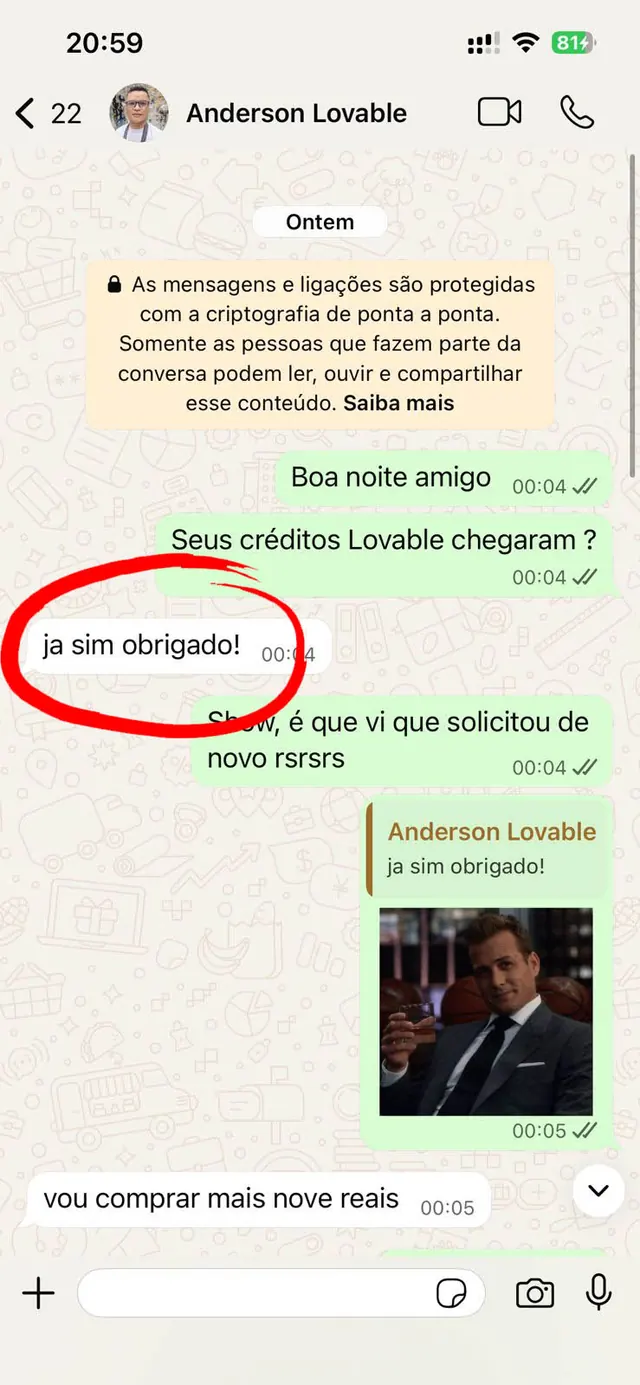 Depoimento de usuário