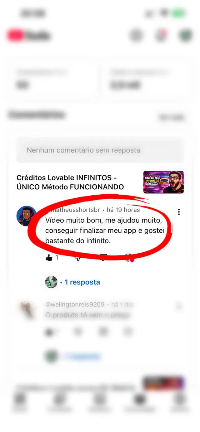 Depoimento de usuário