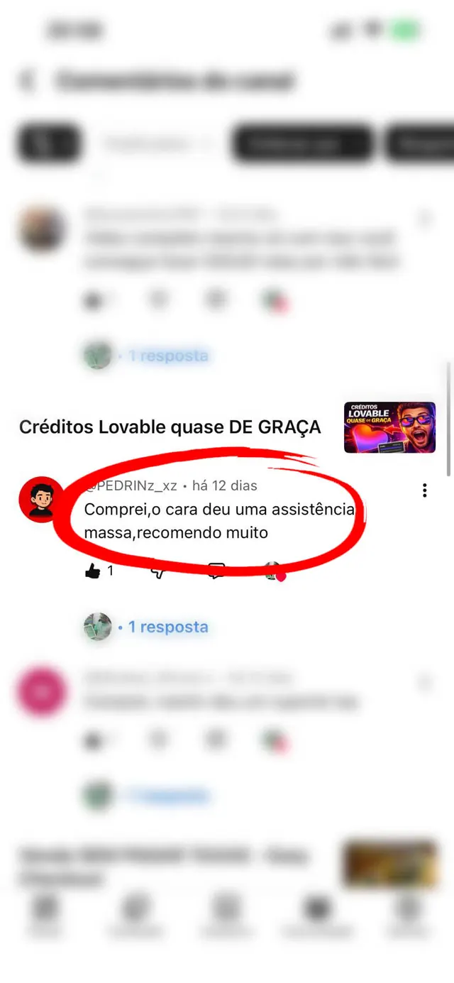 Depoimento de usuário